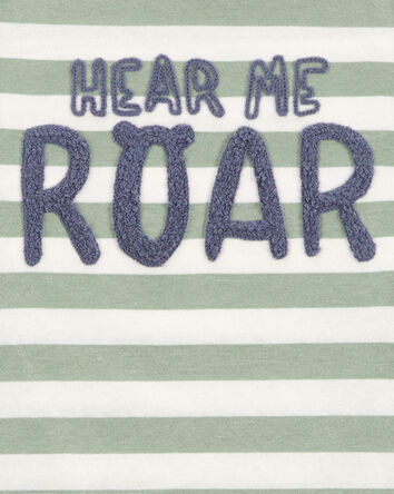 Toddler Hear Me Roar Striped Long-Sleeve Graphic Tee, 