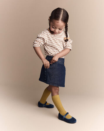 Toddler Girl Asymmetrical Denim Skirt - Blue, 