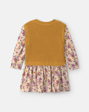 Baby Girl 2-Piece Floral Long-Sleeve Dress Set, 