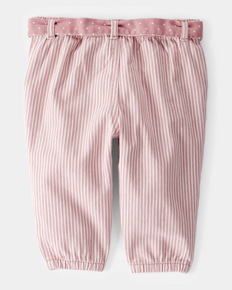 Baby Nostalgic Twill Striped Pants - Pink, image 2 of 4 slides