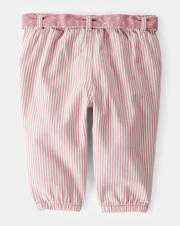 Baby Nostalgic Twill Striped Pants - Pink, 