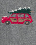 Tout-petit gar&ccedil;on - Chandail de No&euml;l &agrave; motif de voiture - Gris, image 2 sur 2 diapositives