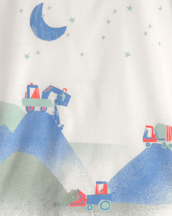 Toddler Boy Construction Loose Fit 2-Piece Pyjama Set - Grey/Blue, 