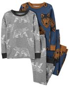 Kid 4-Piece Wolf 100% Snug Fit Cotton Pyjamas, image 1 of 4 slides
