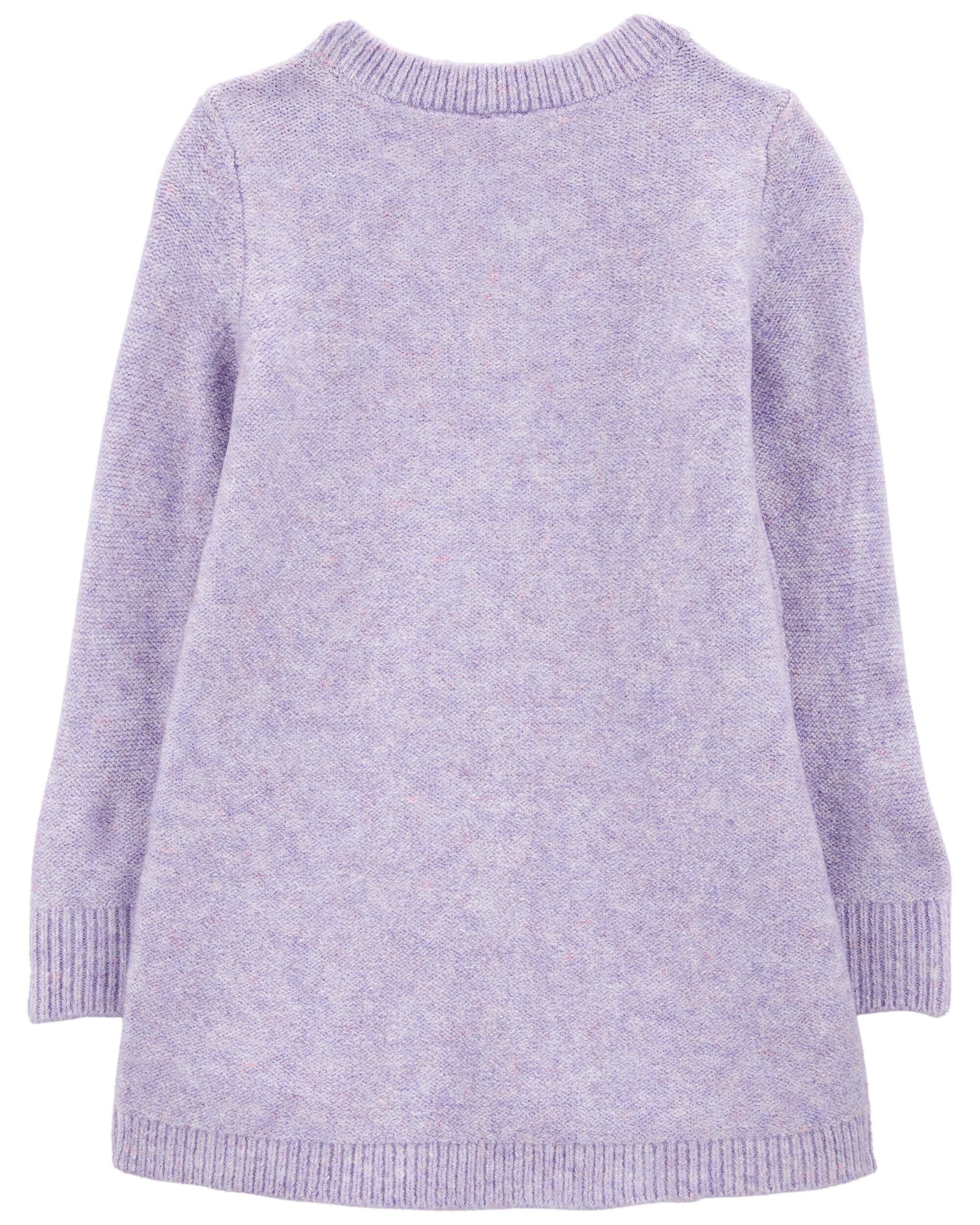 Toddler Girls Toddler Long Sleeve Cable Knit Sweater Dress Purple 2T OshKosh Bgosh
