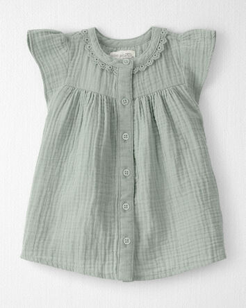 Baby Girl Organic Cotton Gauze Dress, 