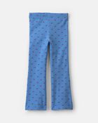 Toute-petite fille - Legging extensible &agrave; jambe &eacute;vas&eacute;e en coton &agrave; motif n&oelig;ud - Bleu, image 1 sur 3 diapositives