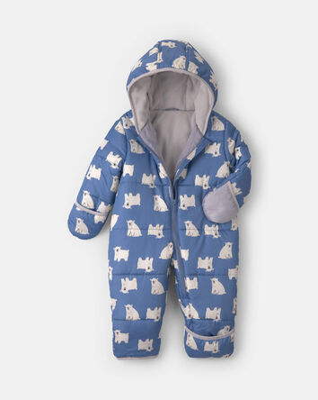 Baby Boy Polar Bear Pramsuit- Blue
, 