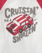 Tout-petit gar&ccedil;on - Pyjama ajust&eacute; 4 pi&egrave;ces &agrave; imprim&eacute; de voitures de course &laquo;Cruisin' For A Snoozin'&raquo; &ndash; Rouge/Blanc, image 4 sur 4 diapositives