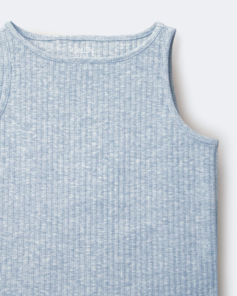 Toddler Girl Ribbed Playtime Tank - Heather Grey, image 5 of 5 slides