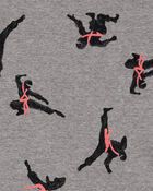 Kid Ninja Print Snug Fit Cotton 4-Piece Pyjamas, image 3 of 4 slides