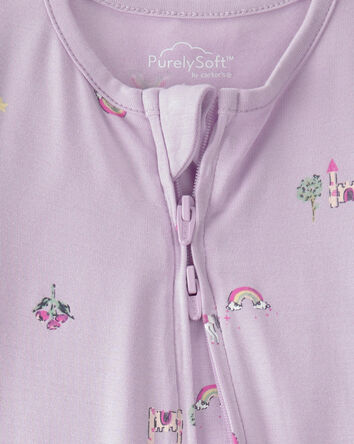 B&eacute;b&eacute; fille - Grenouill&egrave;re PurelySoft &agrave; fermeture &agrave; glissi&egrave;re &agrave; 2 sens &agrave; motif conte de f&eacute;es - Mauve, 