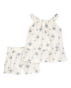 Toddler 2-Piece Palm Tree  Floral Set, image 1 of 4 slides