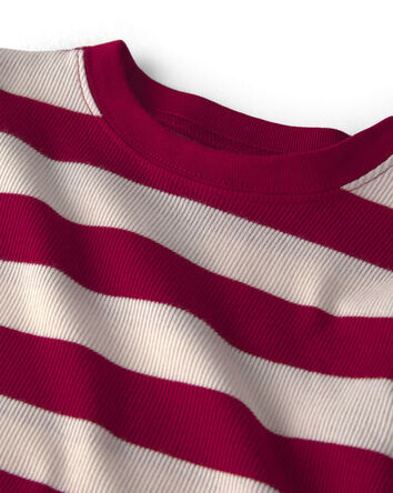 Kids 2-Piece Organic Cotton Ribbed Pyjamas in Stripes, 