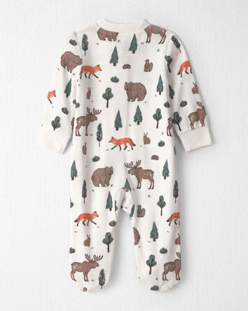 B&eacute;b&eacute; - Grenouill&egrave;re en coton biologique &agrave; motif Animaux de la for&ecirc;t, 