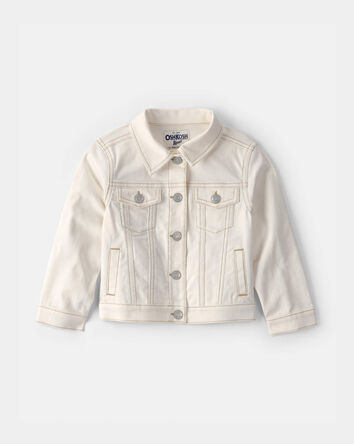 Toddler Girl Twill Jacket - Ivory, 