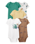 Baby 5-Pack Construction Short-Sleeve Bodysuits, image 1 of 8 slides
