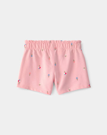Toddler Girl Ice Cream French Terry Shorts - Pink, 