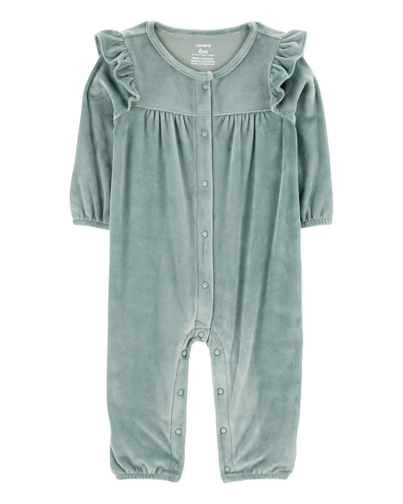 Baby Flutter Snap-Up Fuzzy Jumpsuit, image 1 of 3 slides