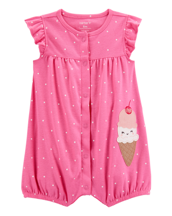 Baby Ice Cream Cotton Romper - Pink, 