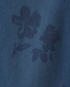 Girls Floral Denim Relaxed Jeans - Medium Wash, image 3 of 5 slides