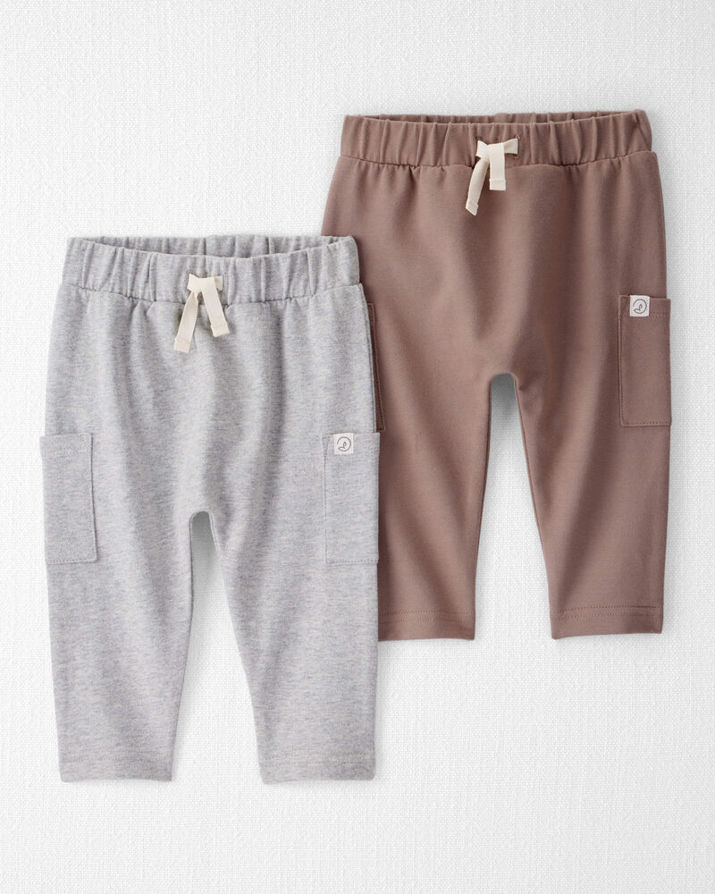 Baby 2-Pack Organic Cotton French Terry Joggers, image 1 of 7 slides