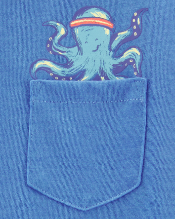 Toddler Boy 2-Piece Octopus Print Loose Fit Pyjamas, 