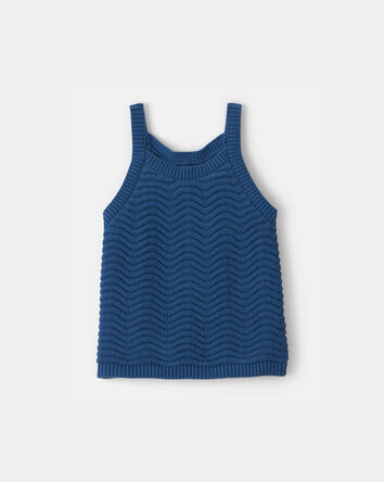Toddler Girl Sweater Knit Tank Top - Navy, 