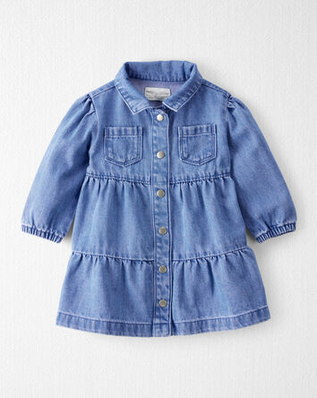 Baby Girl Organic Cotton Denim Dress, 