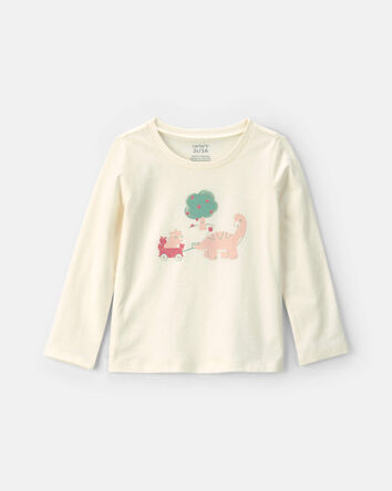 Toddler Girl Toddler Girl Dino Long-Sleeve Graphic Tee - White, 