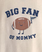 Baby Boy 2-Piece 'Big Fan Of Mommy' Football Long-Sleeve Bodysuit & Pant Set - Red/Cream, image 4 of 6 slides