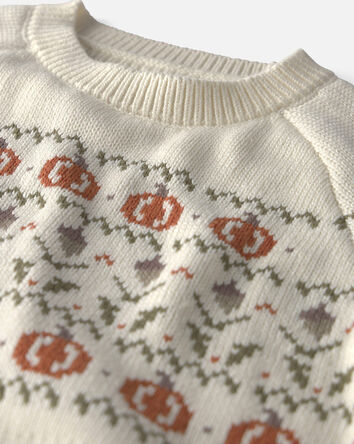 Kids Organic Cotton Fair Isle Sweater Knit Pullover, 