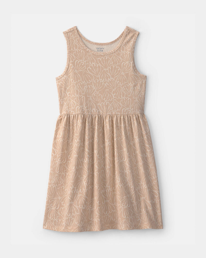 Girls Shell Sleeveless Knit Dress - Tan, image 1 of 4 slides