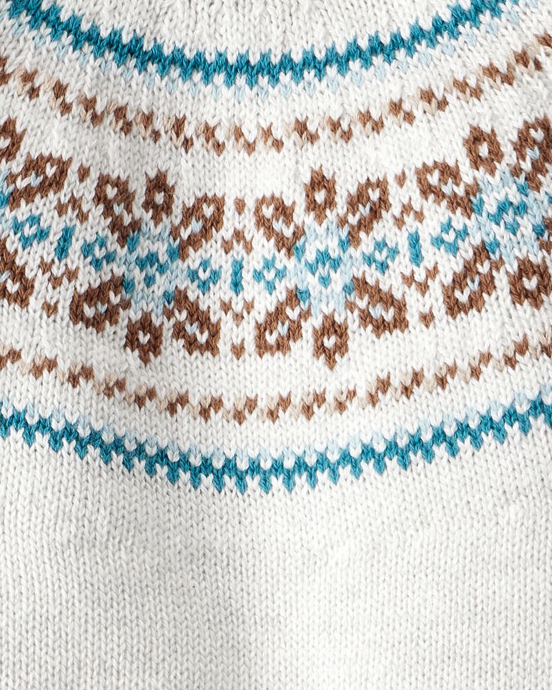 Baby Boy 2-Piece Fair Isle Sweater & Pant Set - Grey/Blue, image 4 of 6 slides
