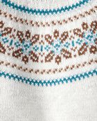 Baby Boy 2-Piece Fair Isle Sweater & Pant Set - Grey/Blue, image 4 of 6 slides