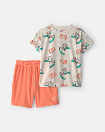 Boys 2-Piece Gaming Short-Sleeve Pyjama Set, 
