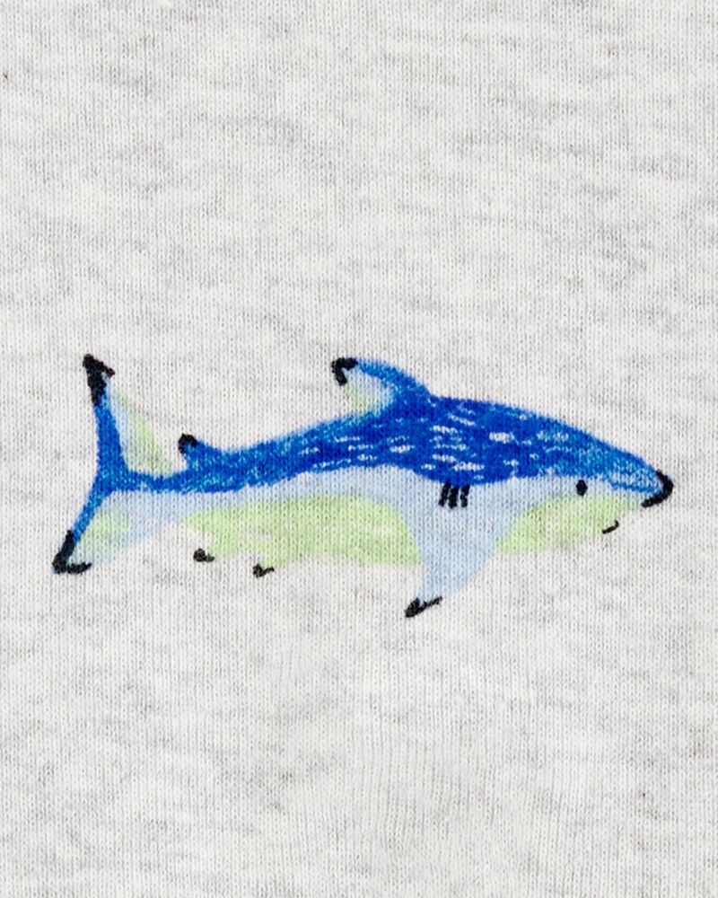 Bébé garçon - Barboteuse en coton mélangé à poisson - Gris, image 3 sur 4 diapositives