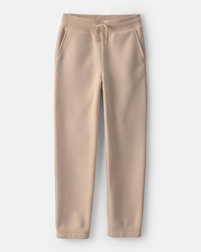 Boys Fleece Drawstring Knit Joggers - Tan, image 1 of 4 slides