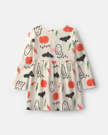 Toddler Girl Pumpkin Long-Sleeve Dress - Cream, 
