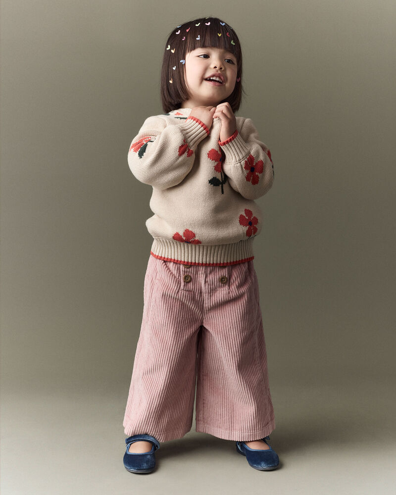 Toddler Girl Urban Wide Leg Corduroy Pant - Light Pink, image 1 of 8 slides