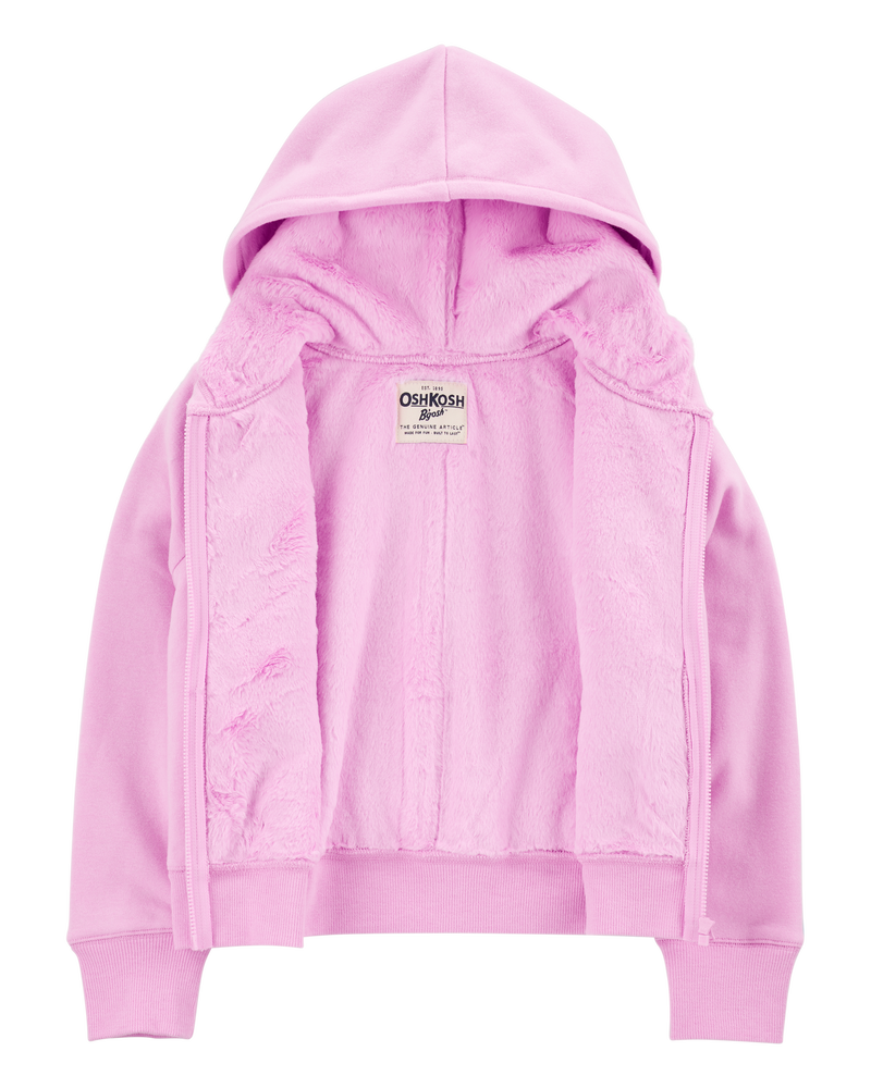 Enfant Blouson doublé de molleton à fermeture à glissière - Rose, image 2 sur 4 diapositives