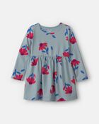 Toddler Girl Floral Long-Sleeve Dress - Blue, image 1 of 4 slides