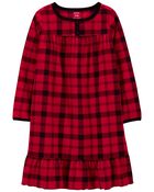 Plaid Fleece Nightgown, image 1 of 3 slides