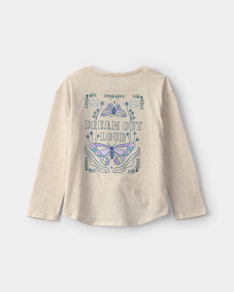 Filles - Haut manches longues &agrave; motifs papillon &ndash; Ivoire, image 2 sur 4 diapositives