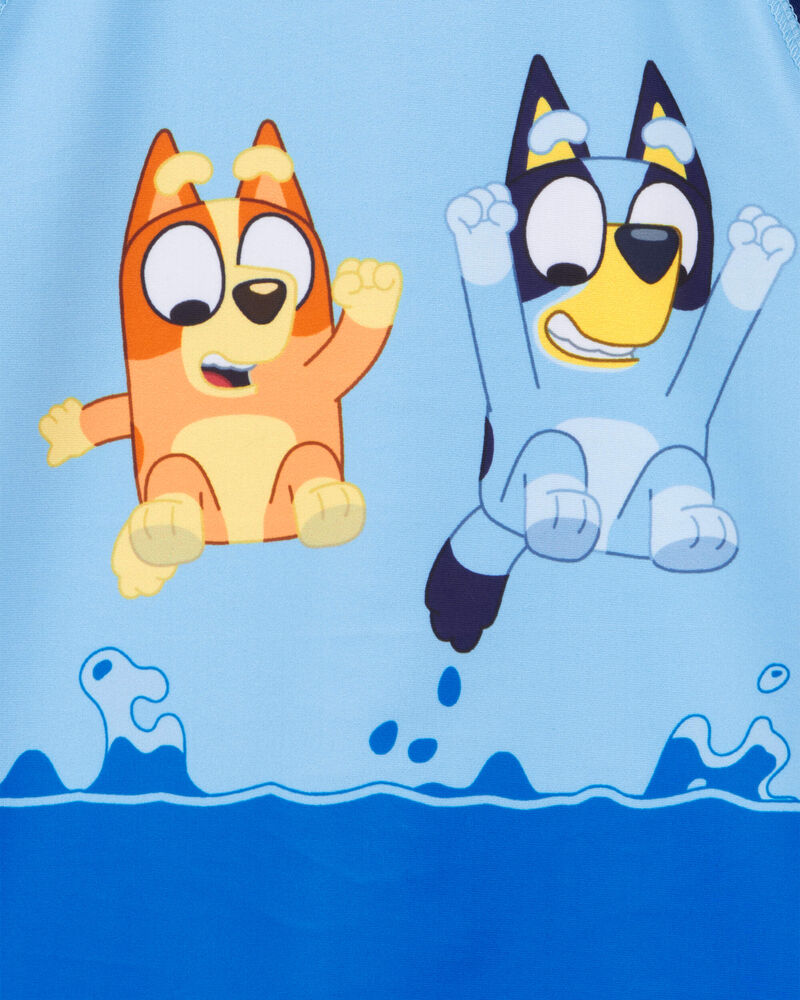 Toddler Boy Bluey&trade; Long-Sleeve Rashguard Swim Top - Blue, image 2 of 2 slides