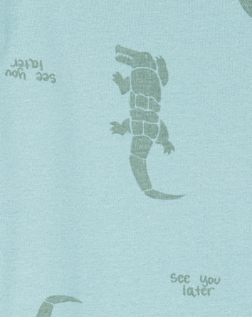 Enfant en bas âge Pyjama 2 pièces en coton ajusté imprimé d’alligator, 