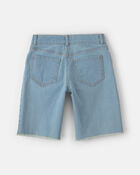 Girls Floral Denim Shorts - Medium Wash, image 2 of 4 slides