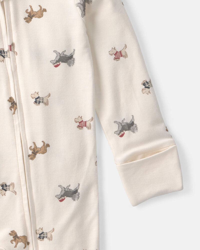 Baby Dog PurelySoft&trade; 2-Way Zip Sleep & Play Pyjamas - Cream, image 3 of 9 slides