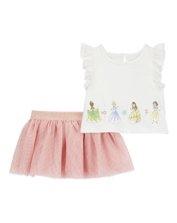 Toddler 2-Piece Disney Princess Flutter Tee & Tutu Skirt Set, 