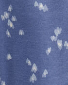 Toddler Girl Heart Print French Terry Drawstring Joggers - Blue, image 3 of 4 slides